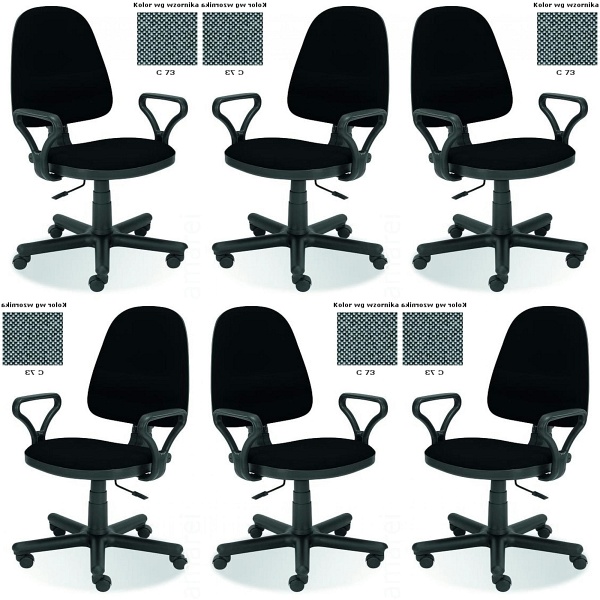 Sześć krzeseł biurowych szarych - 6732