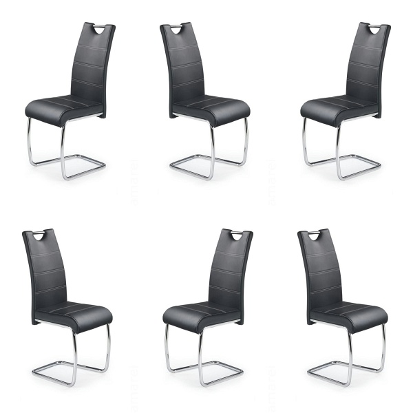 Sześć krzeseł czarnych - 0091