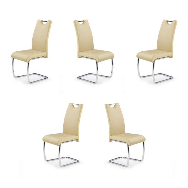 Pięć krzeseł beżowych - 0107