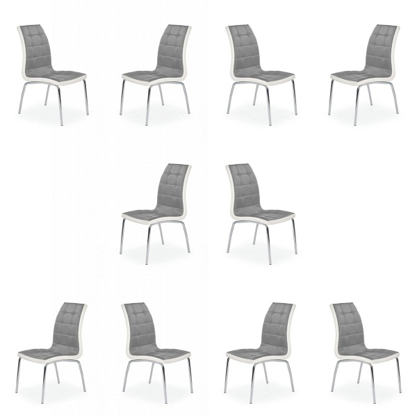 Dziesięć krzeseł popielato - białych - 1210