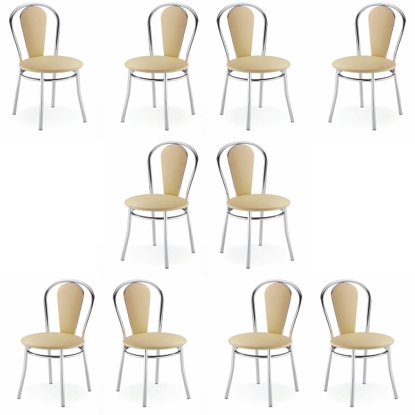 Dziesięć krzeseł biurowych beżowych - 7729