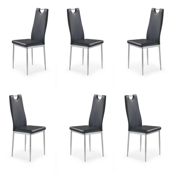 Sześć krzeseł czarnych - 8241