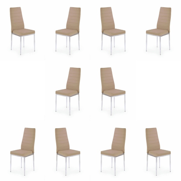 Dziesięć krzeseł ciemno beżowych - 6896