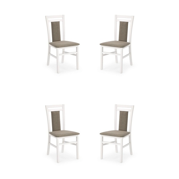 Cztery krzesła tapicerowane białe  - 5172