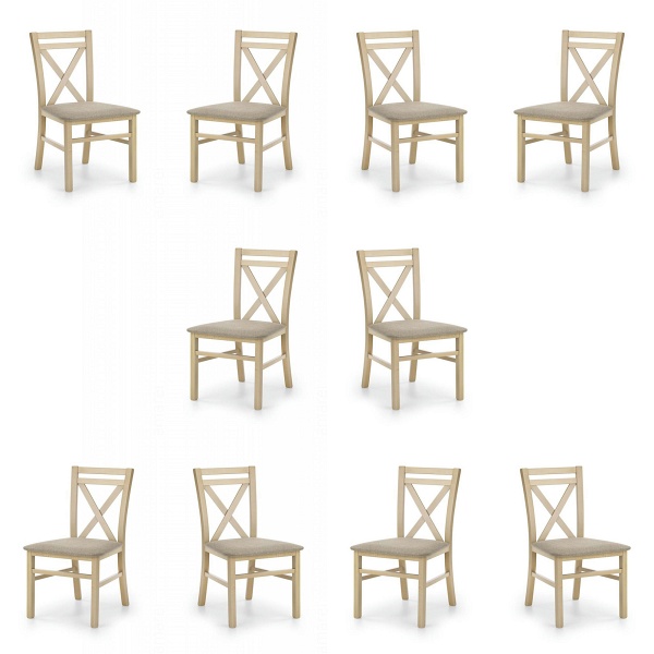 Dziesięć krzeseł tapicerowanych dąb sonoma - 5196
