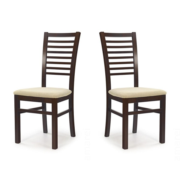 Dwa krzesła tapicerowane  ciemny orzech - 2470