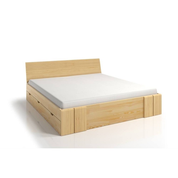 Łóżko drewniane sosnowe z szufladami Vestre Maxi & DR - Skandica