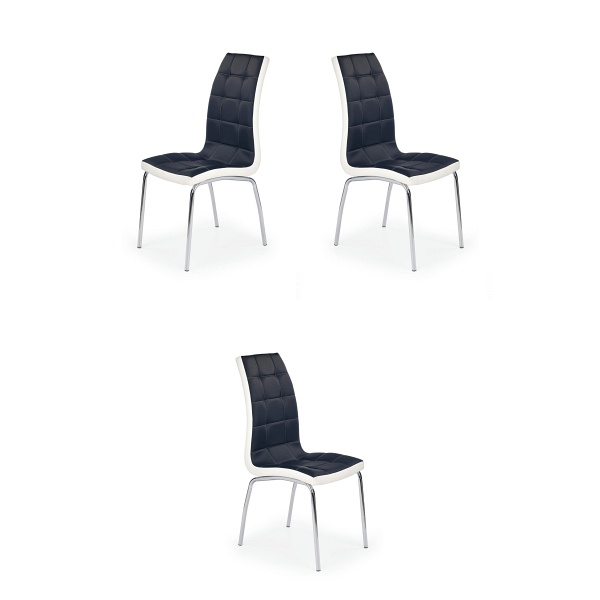 Trzy krzesła czarno - białe - 4786