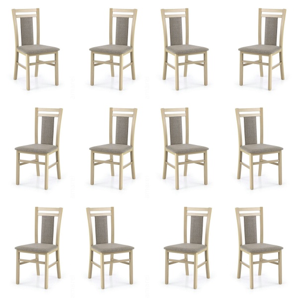 Dwanaście krzeseł dąb sonoma tapicerowanych - 3390