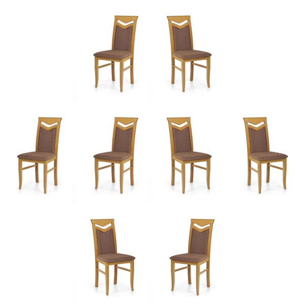 Osiem krzeseł olcha tapicerowanych - 6095