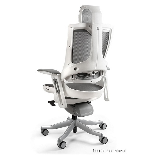 Fotel Wau 2 / biały, siatka grafitowa - Unique