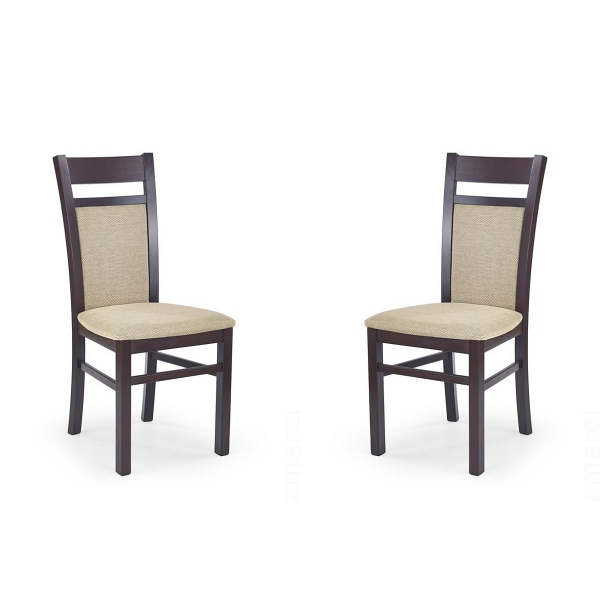 Dwa krzesła tapicerowane  ciemny orzech - 0992