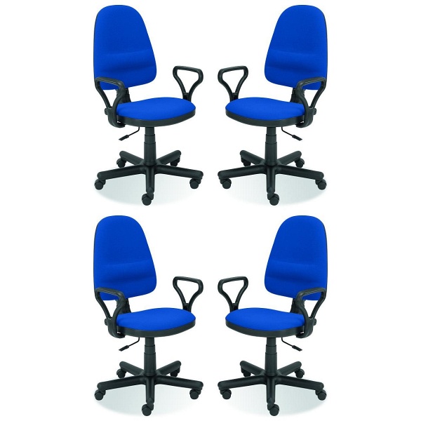 Cztery krzesła biurowe  niebieskie - 6060