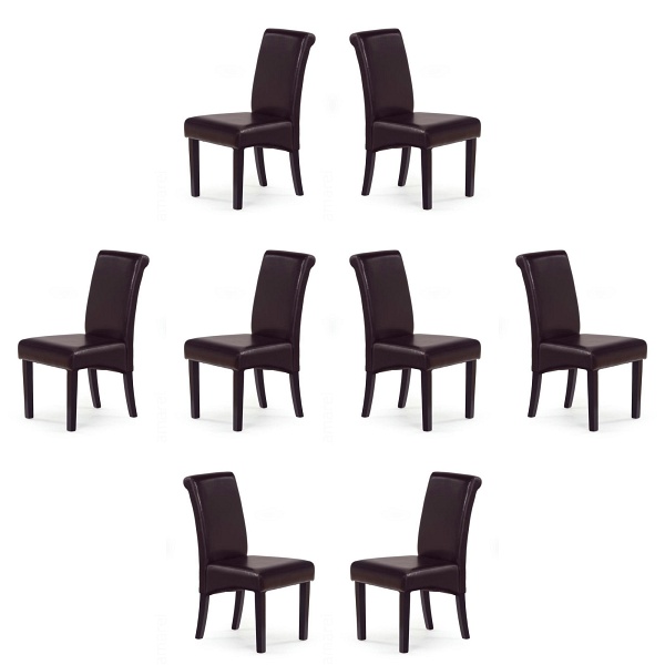 Osiem krzeseł wenge / ciemny brąz - 7655