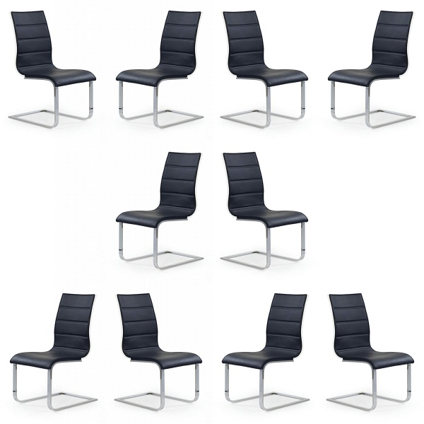 Dziesięć krzeseł czarno - białych ekoskóra - 4849