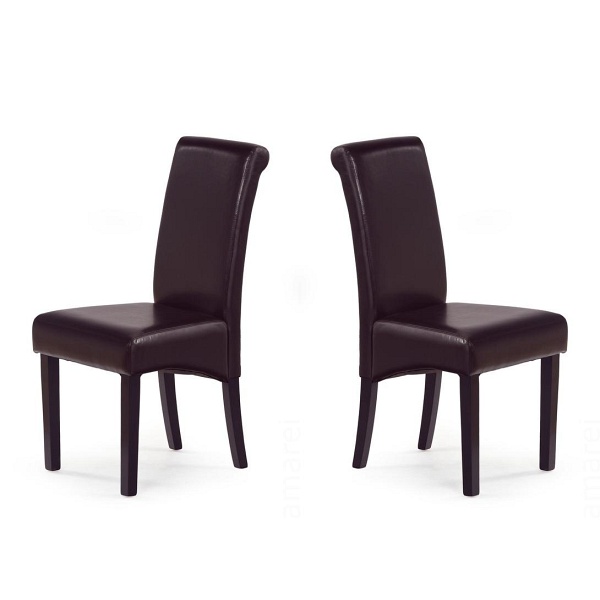 Dwa krzesła wenge ciemno brązowe - 7655