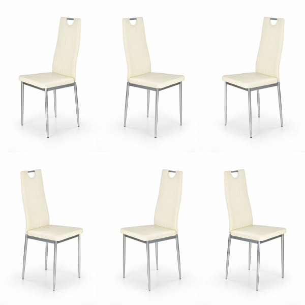 Sześć krzeseł kremowych - 1722