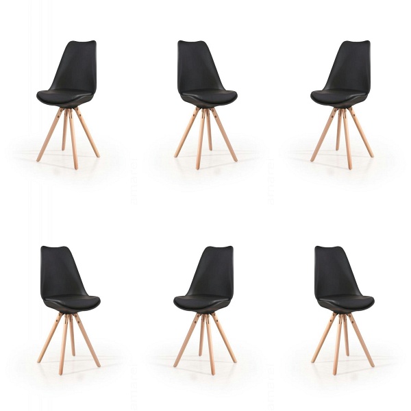 Sześć krzeseł czarnych - 8289