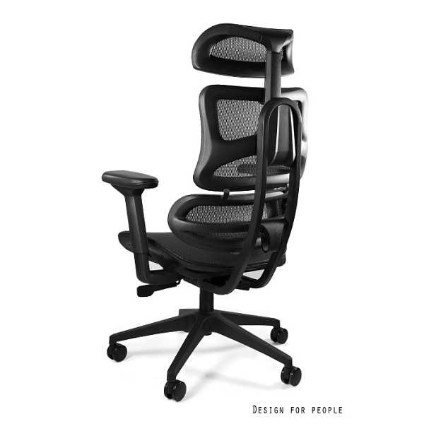 Fotel Ergotech czarny / podstawa czarna - Unique