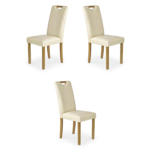 Trzy krzesła buk krem - 0596