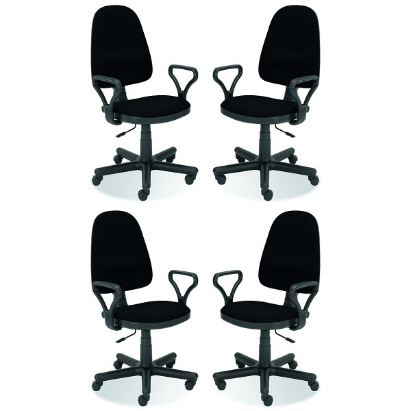 Cztery krzesła biurowe  czarne - 6114