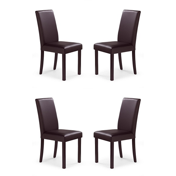 Cztery krzesła ciemny orzech / ciemny brąz - 5198