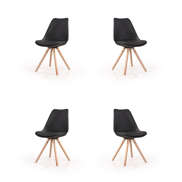 Cztery krzesła czarne - 8289