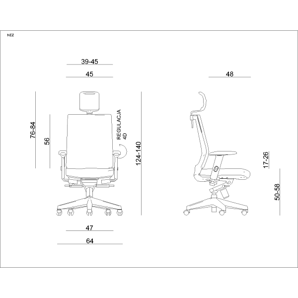 Fotel Nez / szary - Unique