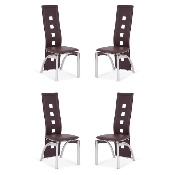 Cztery krzesła ciemno brązowe - 1178
