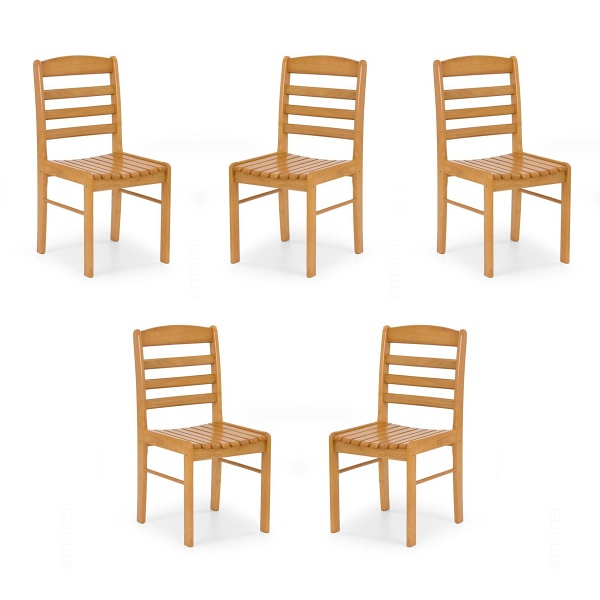 Pięć krzeseł olcha złota - 6732