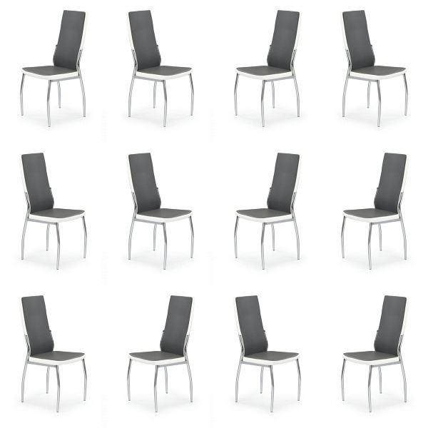 Dwanaście krzeseł popielatych białych - 0060