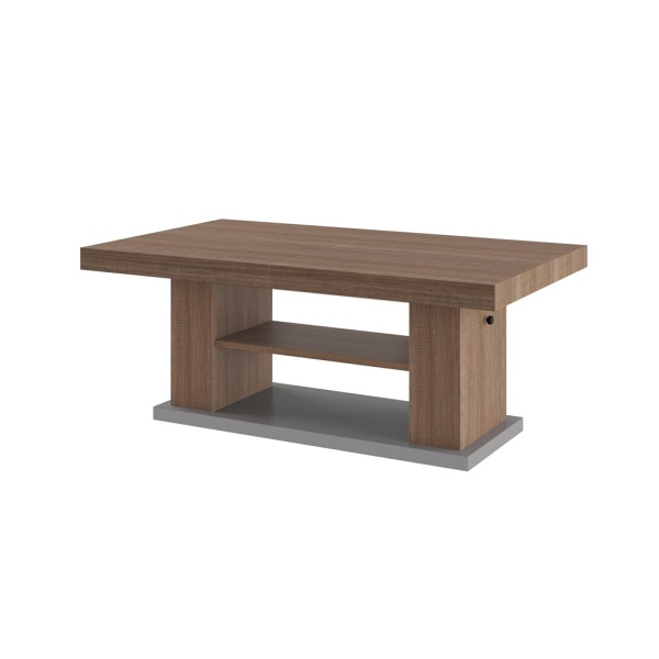 Ława Matera 2 blat/noga: biały połysk + podstawa: szary - Hubertus Meble