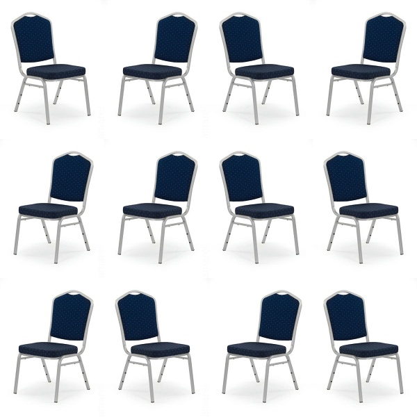 Dwanaście krzeseł niebieskich, stelaż srebrny - 4137