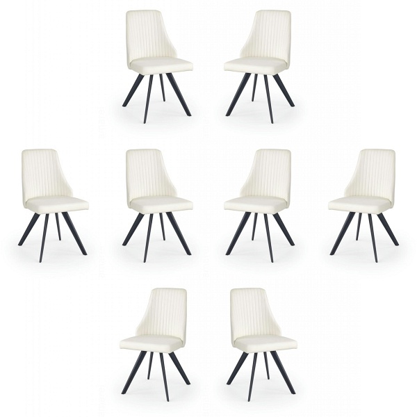 Osiem krzeseł biało czarnych - 9590