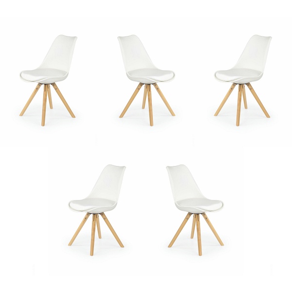 Pięć krzeseł białych - 8210