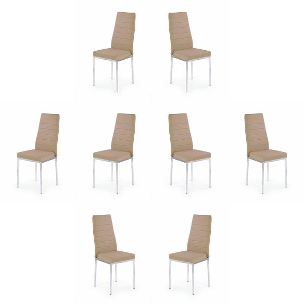 Osiem krzeseł ciemno beżowych - 6896