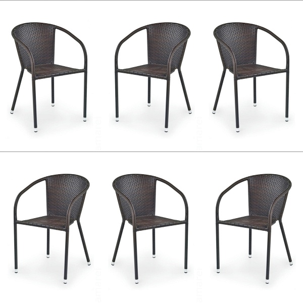 Sześć krzeseł ciemno brązowych - 6163