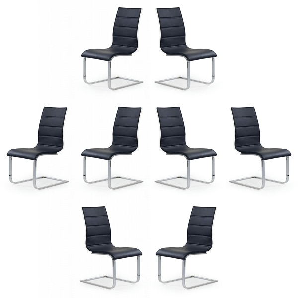 Osiem krzeseł czarno - białych ekoskóra - 4849