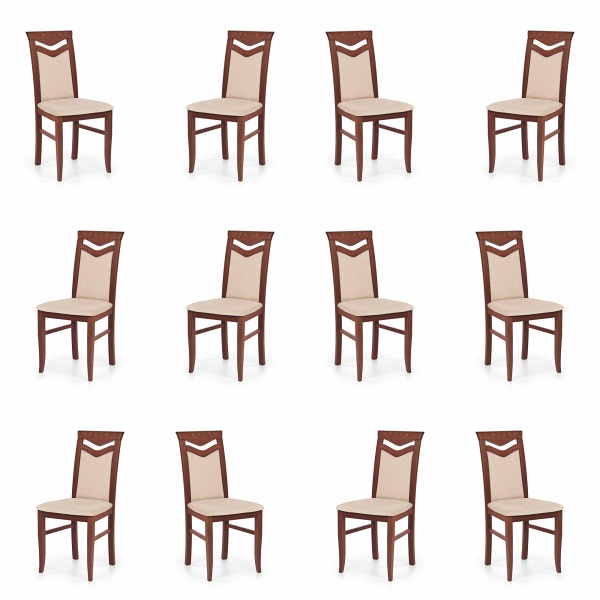 Dwanaście krzeseł czereśnia antyczna II tapicerowanych - 0787