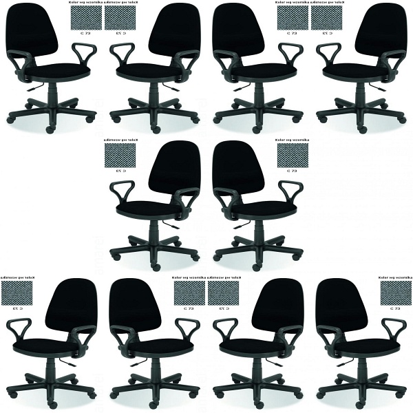 Dziesięć krzeseł biurowych szarych - 6732