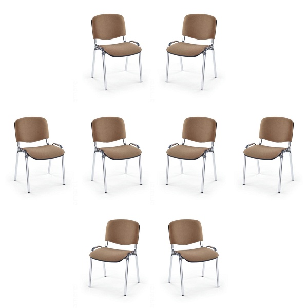 Osiem krzeseł chrom beżowych - 0041