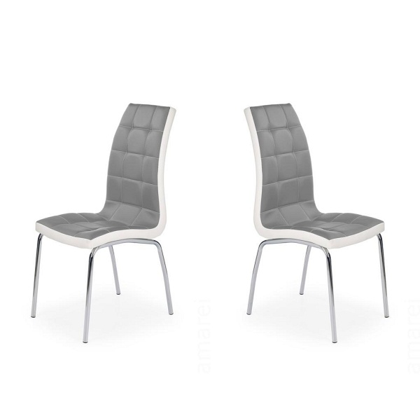 Dwa krzesła popielato / białe - 1210