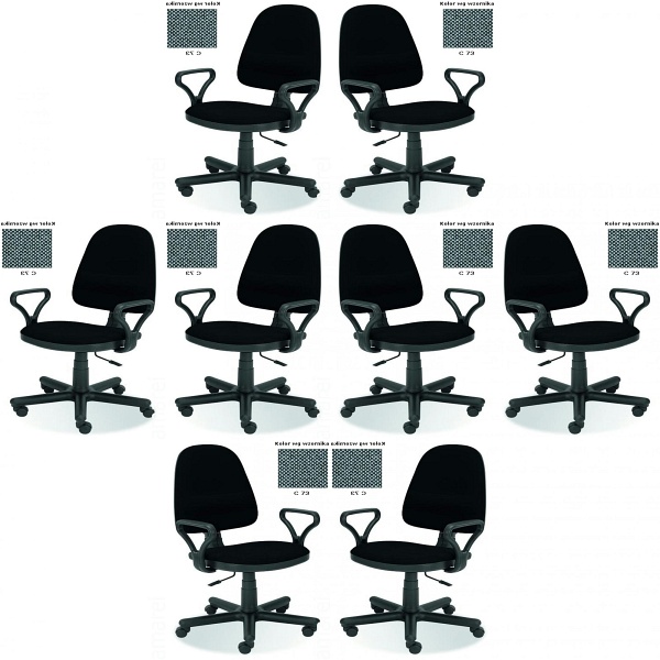 Osiem krzeseł biurowych C-73 szary - 6732