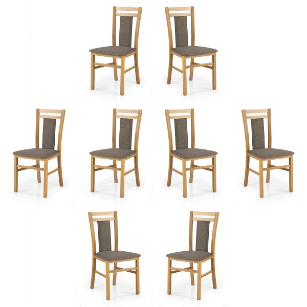 Osiem krzeseł olcha tapicerowanych - 5073