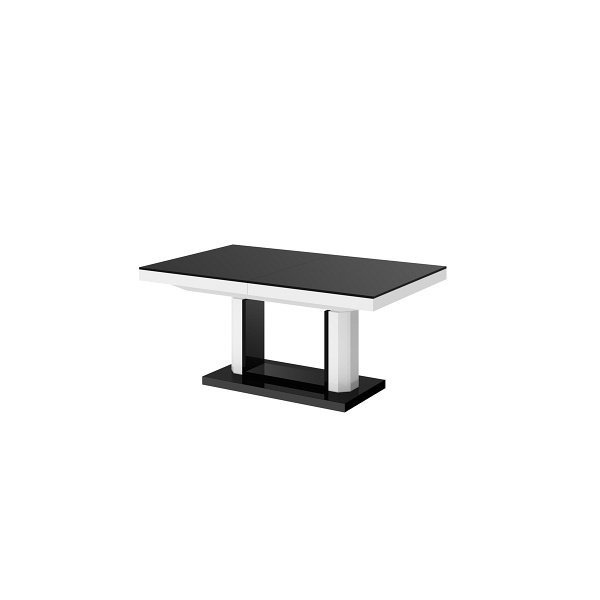 Ławostół  QUADRO LUX czarny / biały połysk - Meble Hubertus