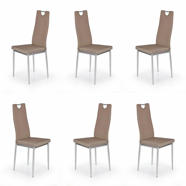 Sześć krzeseł cappucino - 2675