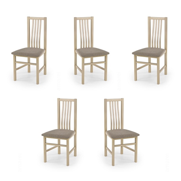 Pięć krzeseł dąb sonoma tapicerowanych - 1289