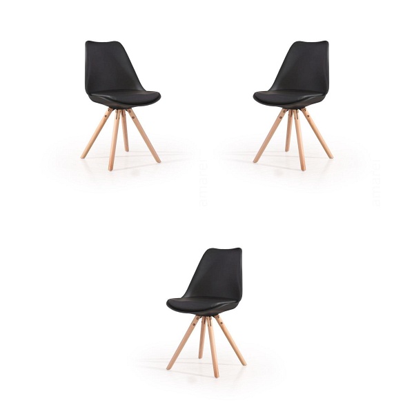 Trzy krzesła czarne - 8289