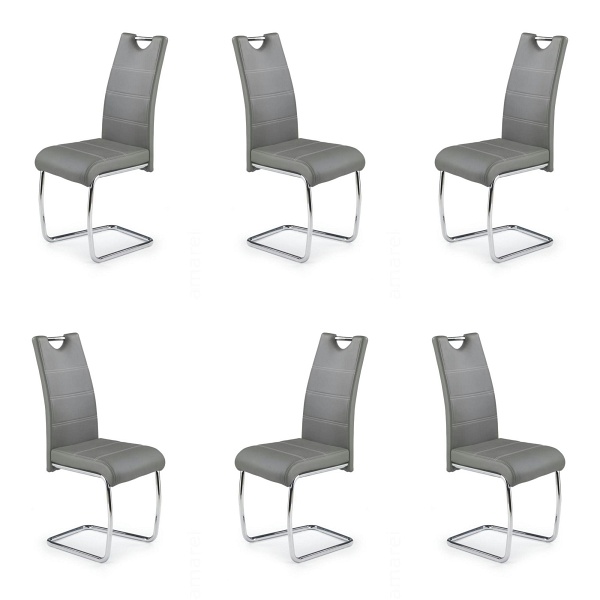 Sześć krzeseł popielatych - 0121