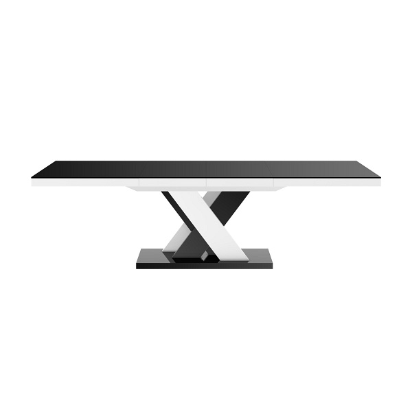 Stół Xenon Lux blat / podstawa: czarny mat, nogi: biały połysk + czarny połysk- Hubertus Meble